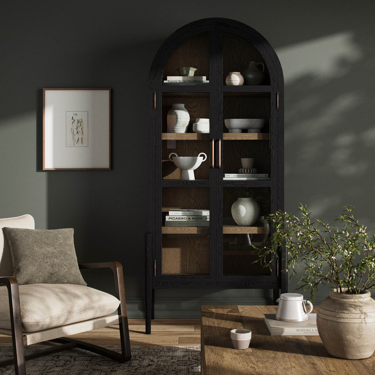 Tolle Cabinet - Drifted Matte Black Veneer