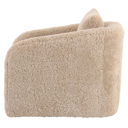 Topanga Swivel Chair - Beige Shearling