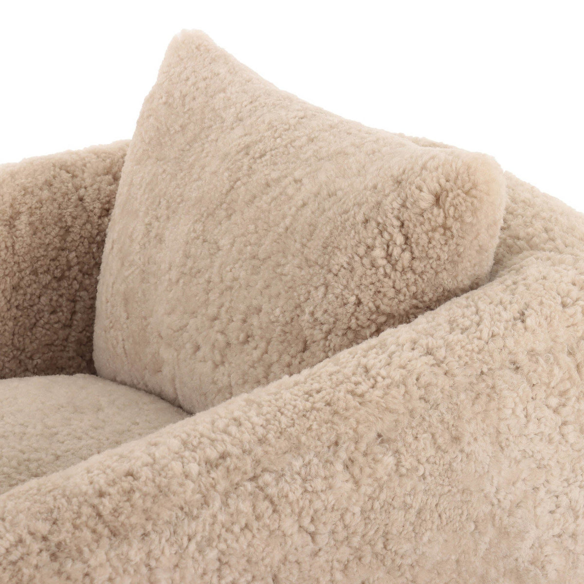 Topanga Swivel Chair - Beige Shearling