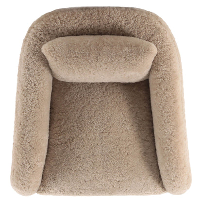Topanga Swivel Chair - Beige Shearling