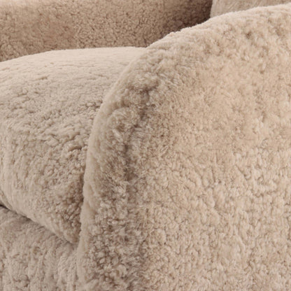 Topanga Swivel Chair - Beige Shearling