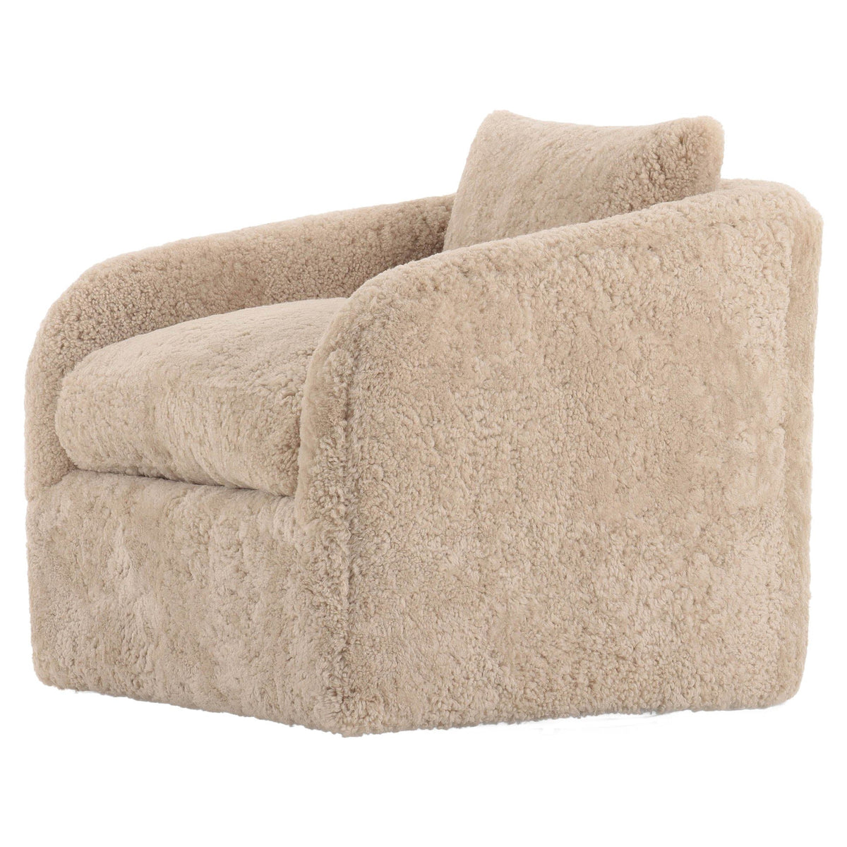 Topanga Swivel Chair - Beige Shearling