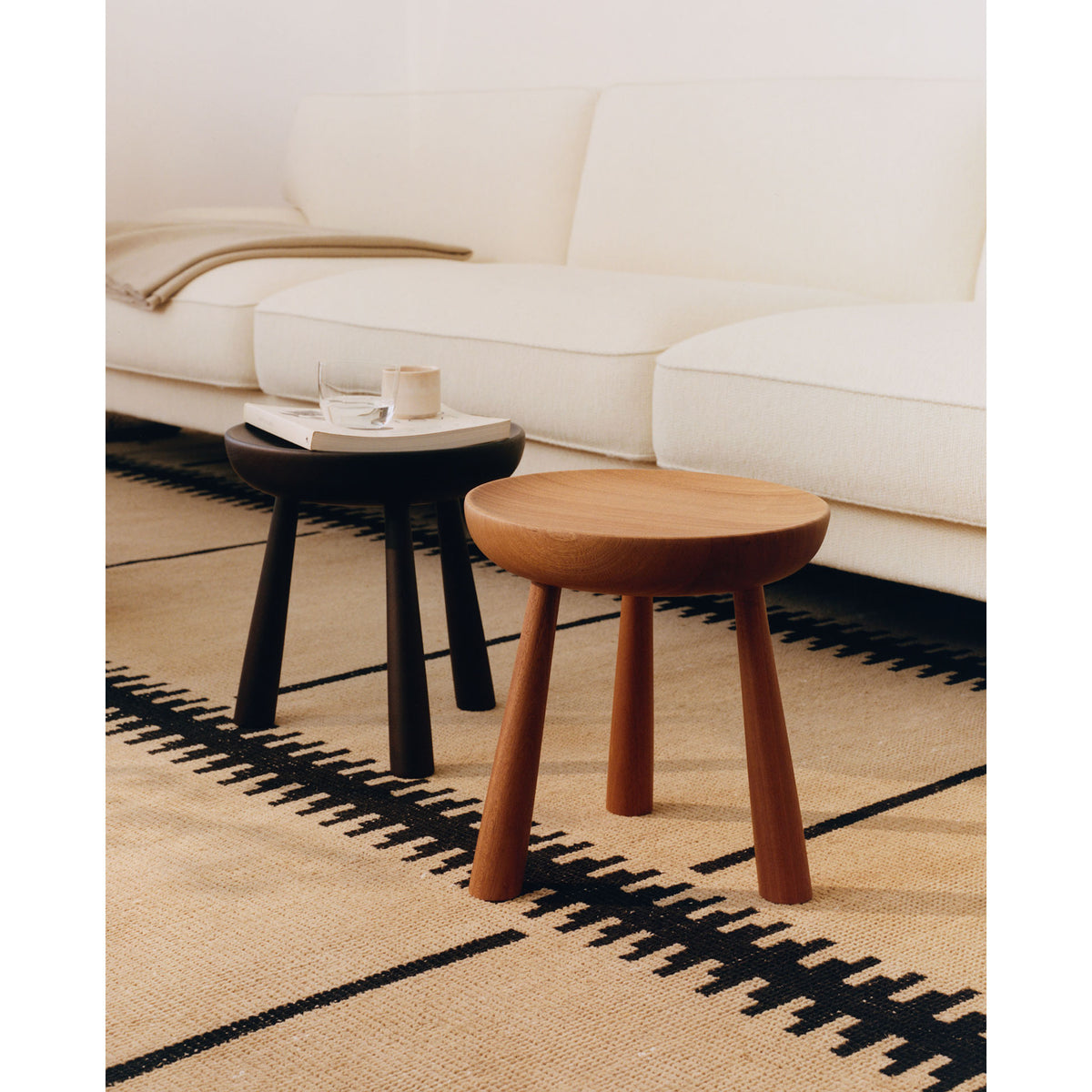 Totto Stool - Dark Stained Lacquered Sapelli
