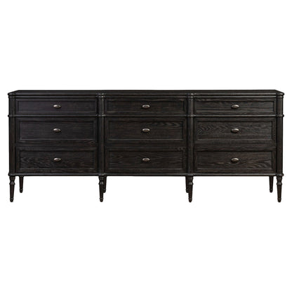Toulouse 9 Drawer Dresser - Distressed Black