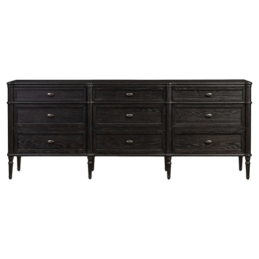 Toulouse 9 Drawer Dresser - Distressed Black