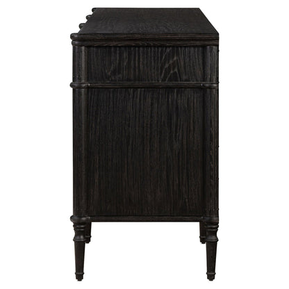 Toulouse 9 Drawer Dresser - Distressed Black