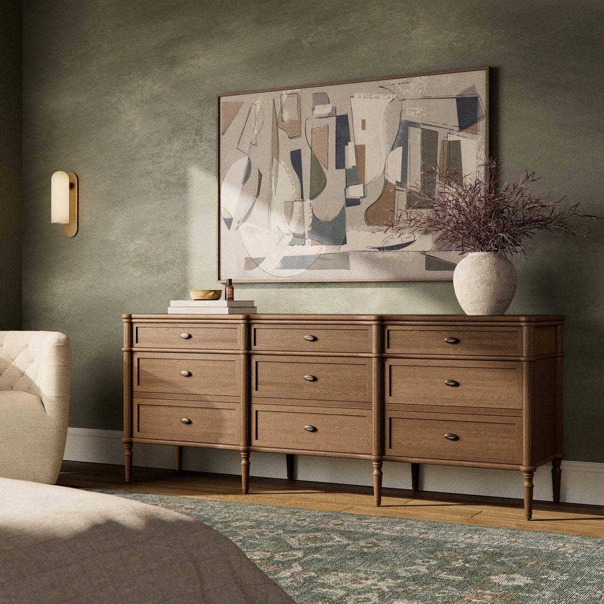 Toulouse 9 Drawer Dresser - Toasted Oak Veneer