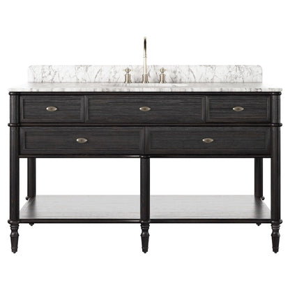 Toulouse Single Wide Vanity - Satin Black Veneer