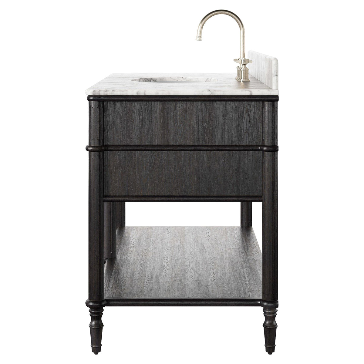 Toulouse Single Wide Vanity - Satin Black Veneer
