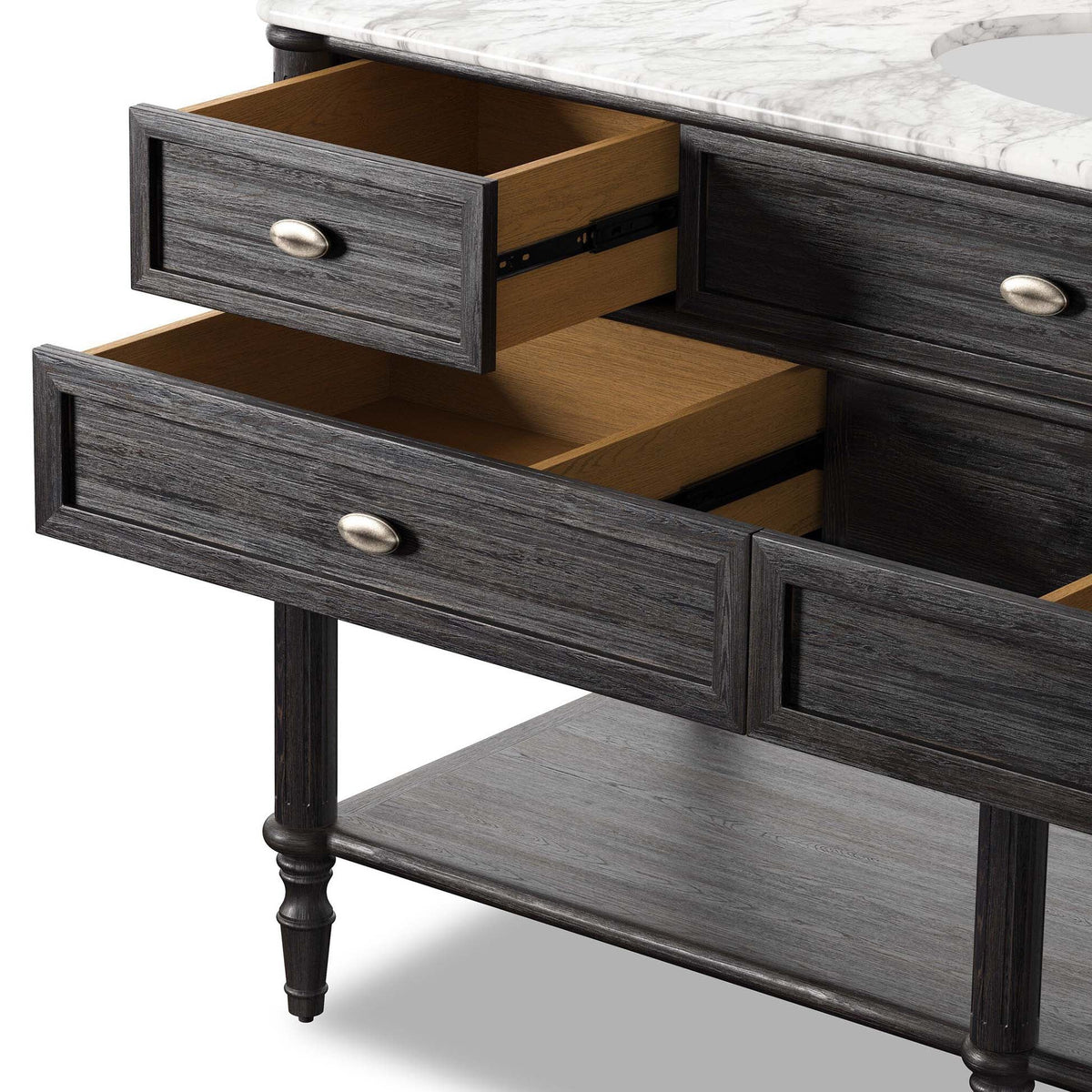 Toulouse Single Wide Vanity - Satin Black Veneer