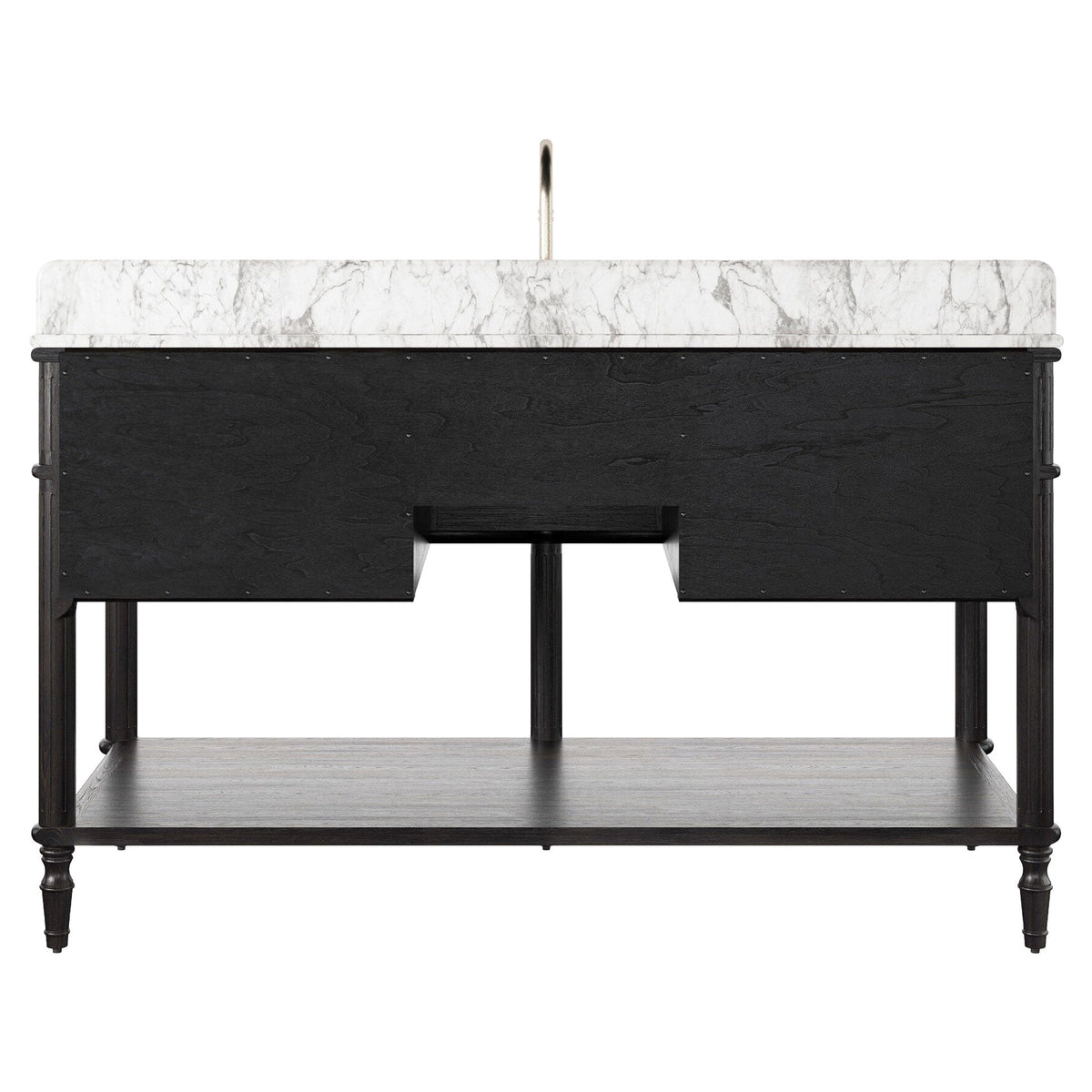 Toulouse Single Wide Vanity - Satin Black Veneer