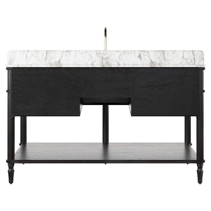 Toulouse Single Wide Vanity - Satin Black Veneer