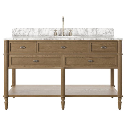 Toulouse Single Wide Vanity - Washed Blonde Oak Veneer
