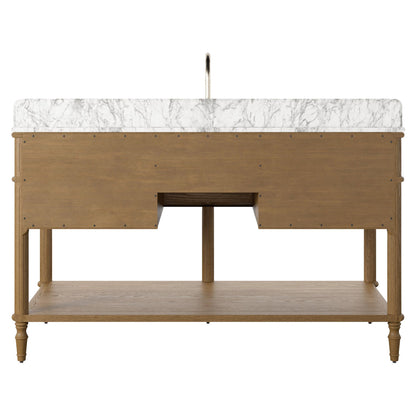 Toulouse Single Wide Vanity - Washed Blonde Oak Veneer