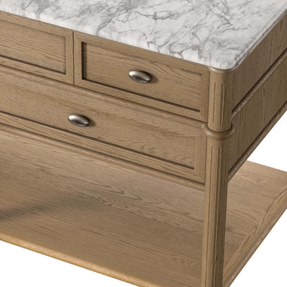 Toulouse Single Wide Vanity - Washed Blonde Oak Veneer