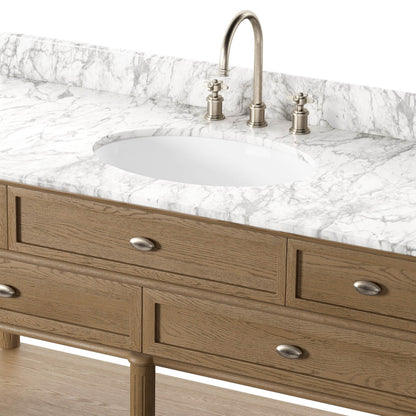 Toulouse Single Wide Vanity - Washed Blonde Oak Veneer
