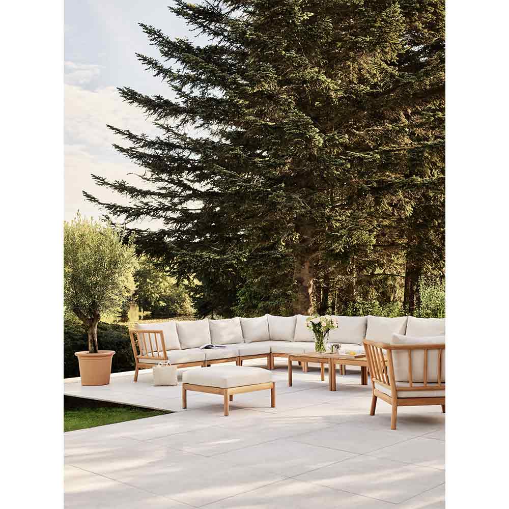 Tradition Outdoor Pouf - Teak, Light Sand