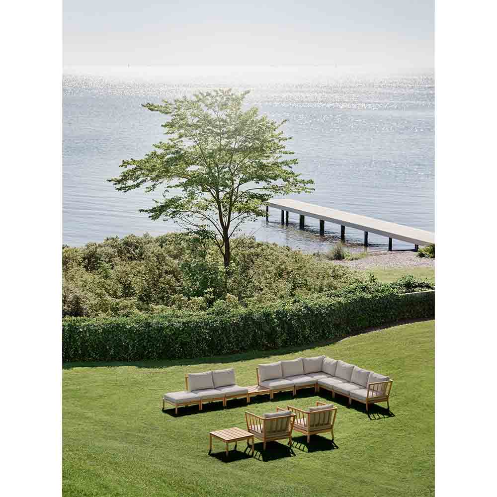 Tradition Outdoor Pouf - Teak, Light Sand