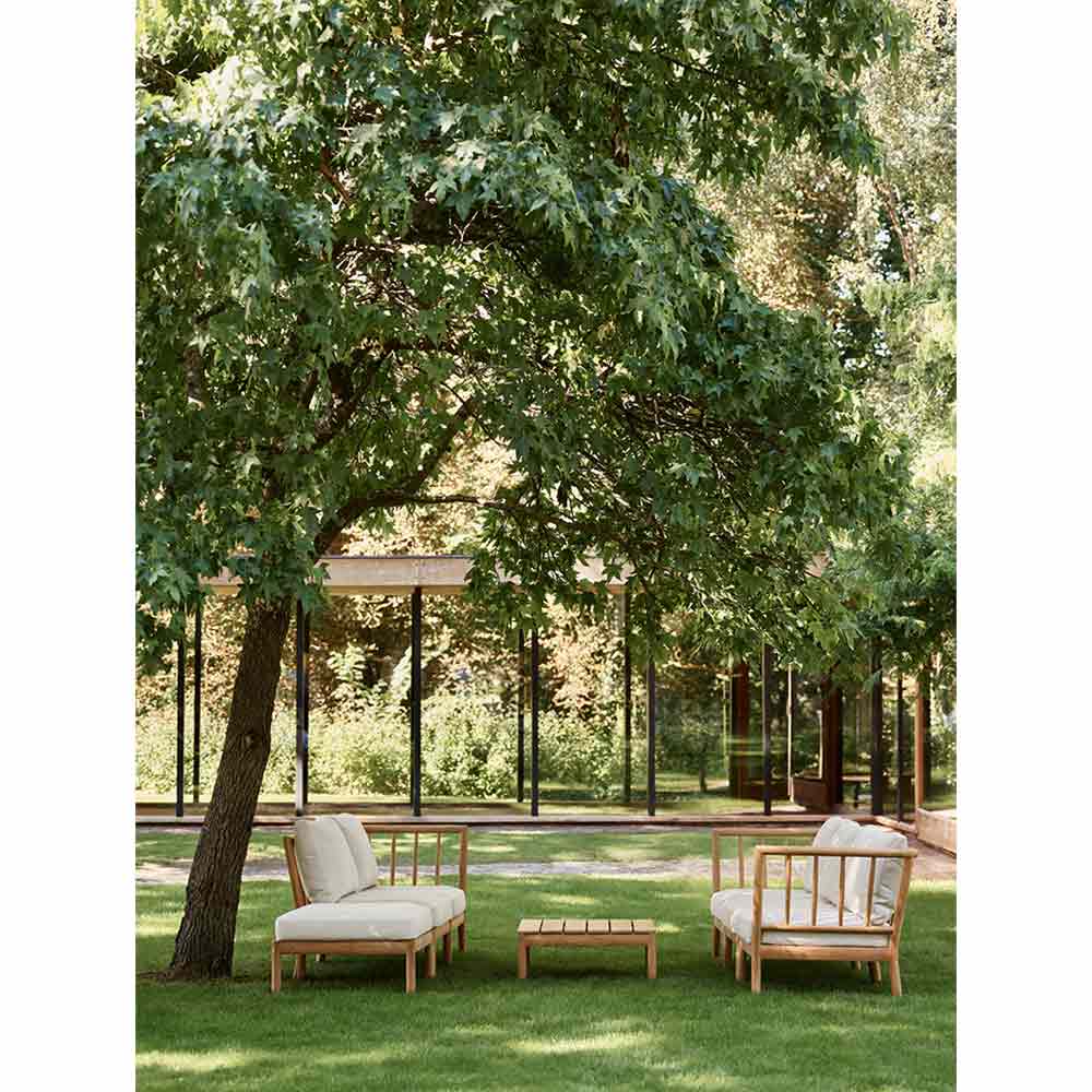 Tradition Outdoor Pouf - Teak, Light Sand