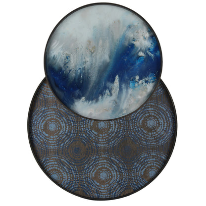 Tray Nesting Tables High Round - Blue Mist and Seaside Beads