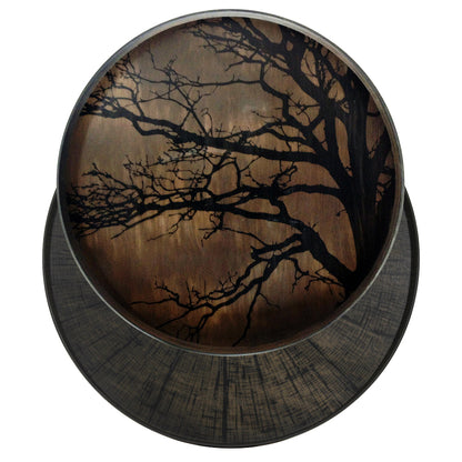 Tray Nesting Tables Low Round XL - Black Tree and Black Slice