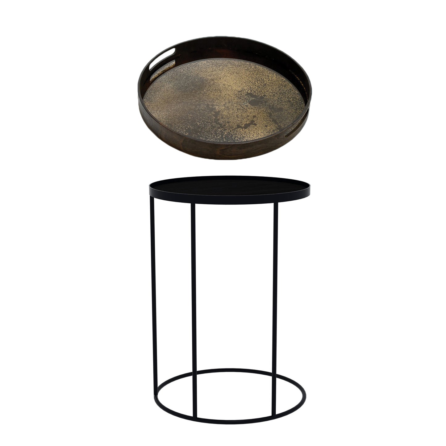 Tray Table High - Heavy Aged Bronze Mirror