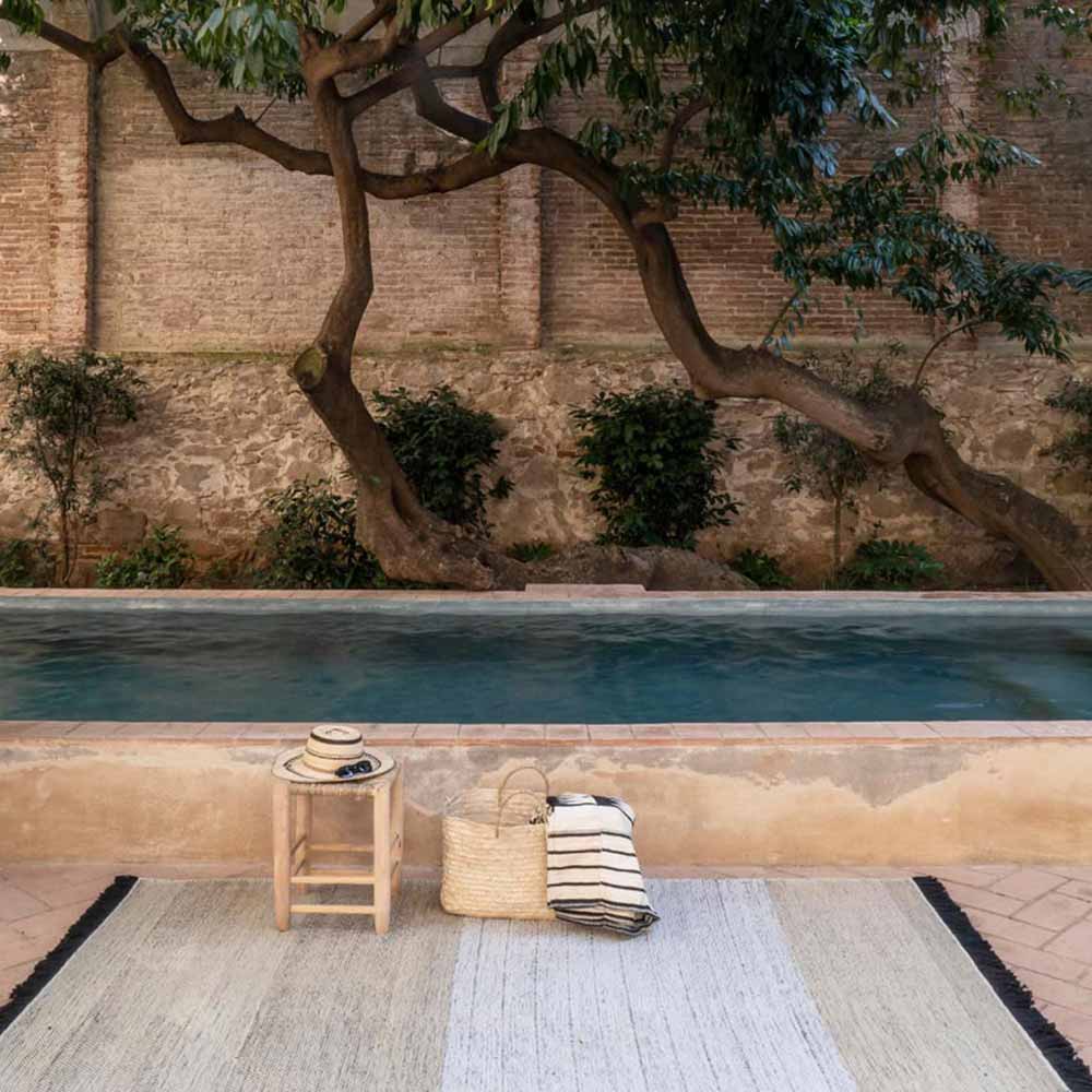 Tres Stripes Outdoor Rug - Black