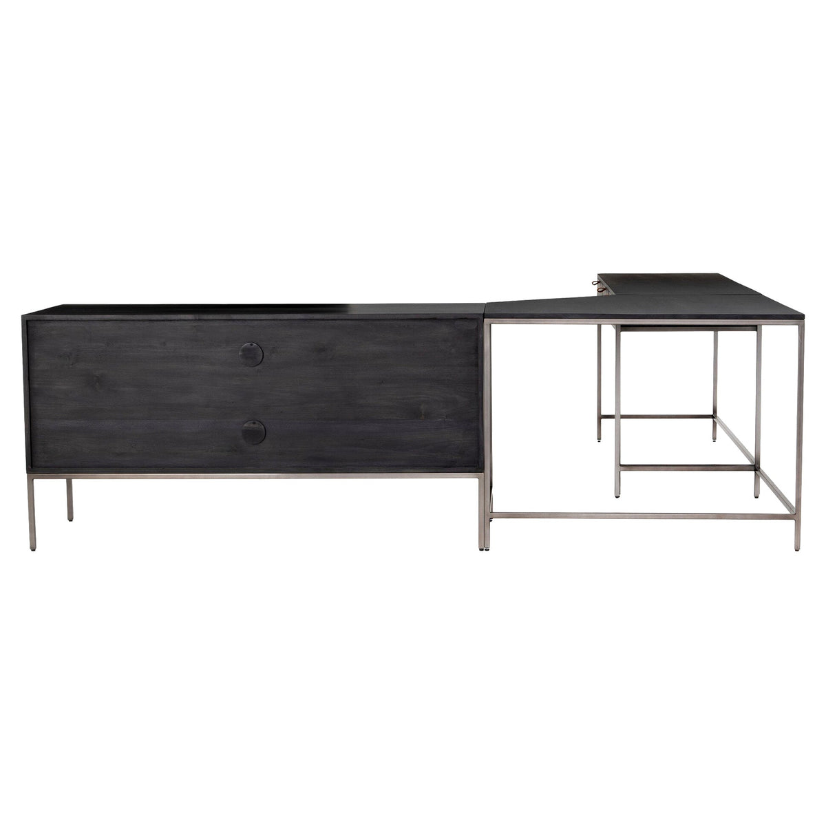 Trey Filing Credenza Desk System - Black Wash Poplar