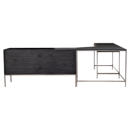 Trey Filing Credenza Desk System - Black Wash Poplar