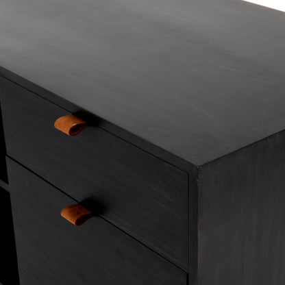 Trey Filing Credenza Desk System - Black Wash Poplar