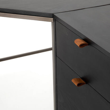 Trey Filing Credenza Desk System - Black Wash Poplar