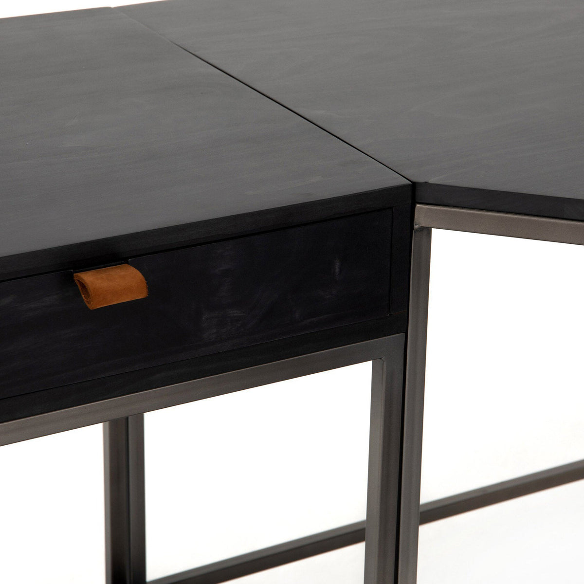Trey Filing Credenza Desk System - Black Wash Poplar