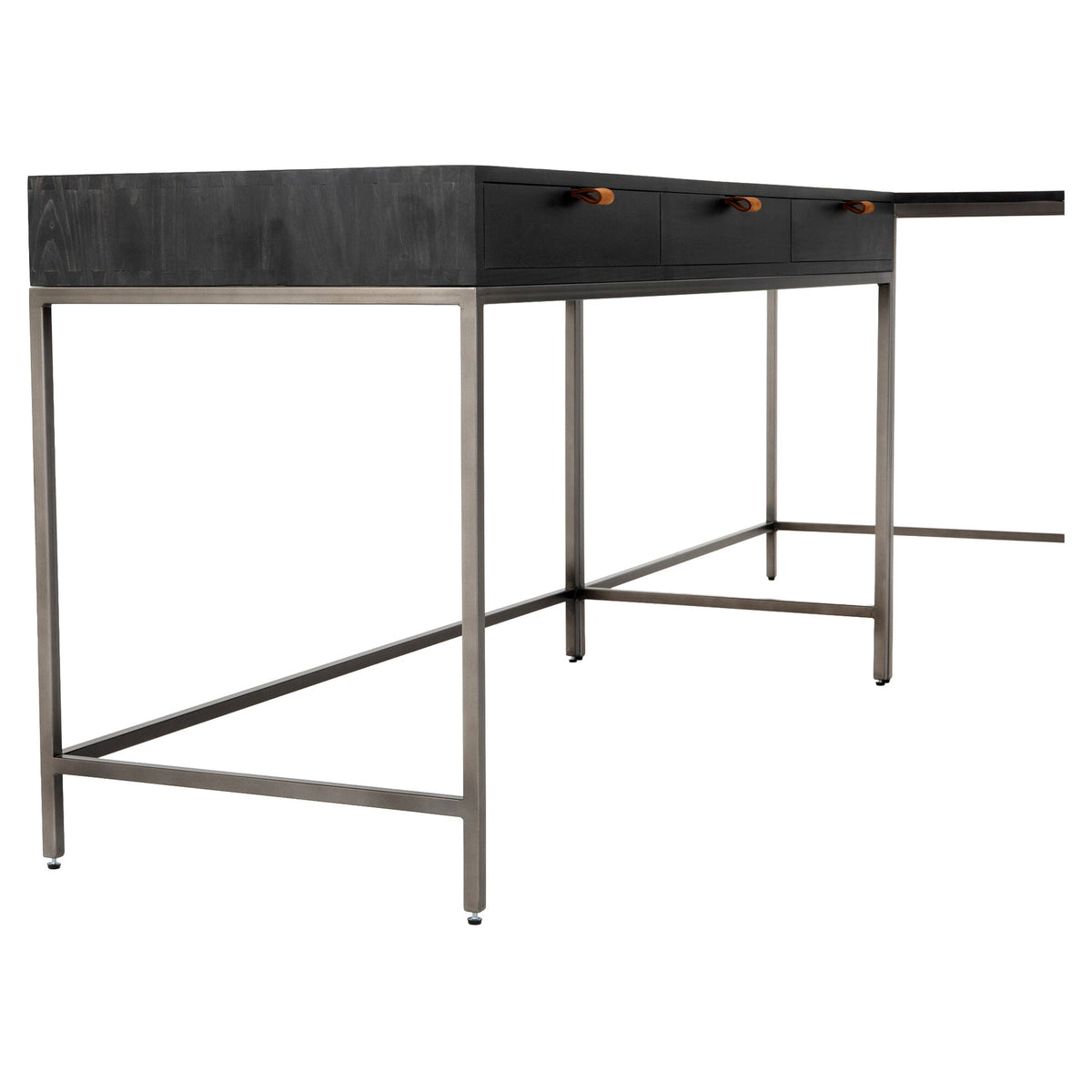 Trey Filing Credenza Desk System - Black Wash Poplar