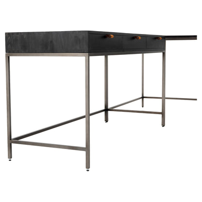 Trey Filing Credenza Desk System - Black Wash Poplar