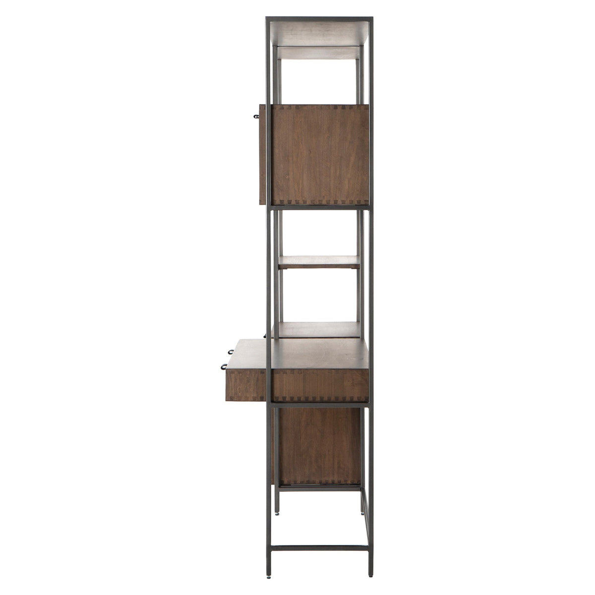 Trey Modular Wall Desk With 1 Bookcase - Auburn Poplar