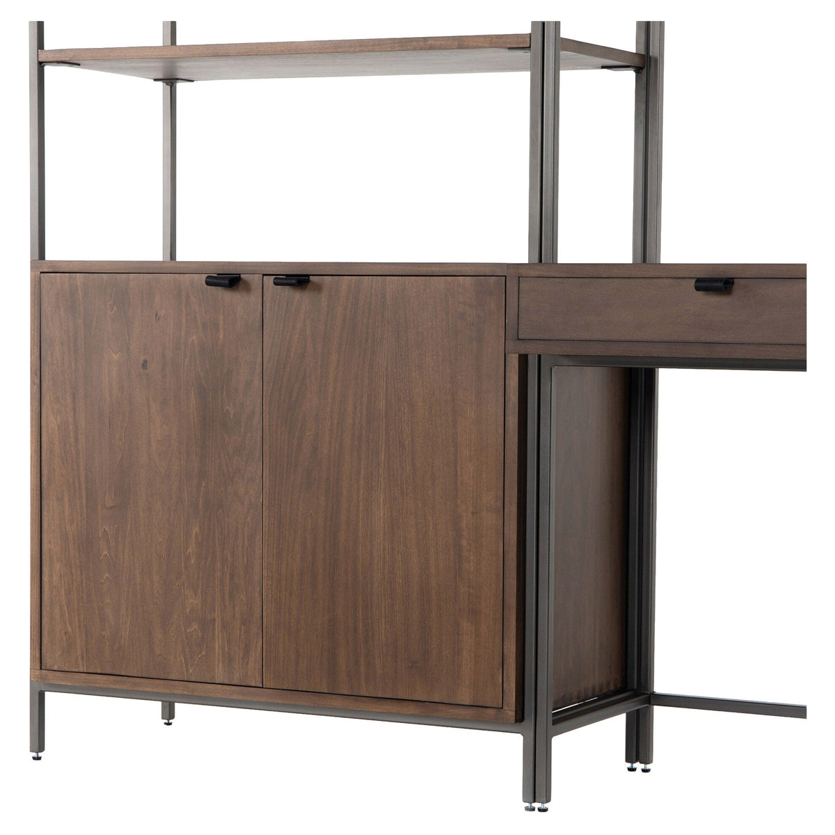 Trey Modular Wall Desk With 1 Bookcase - Auburn Poplar