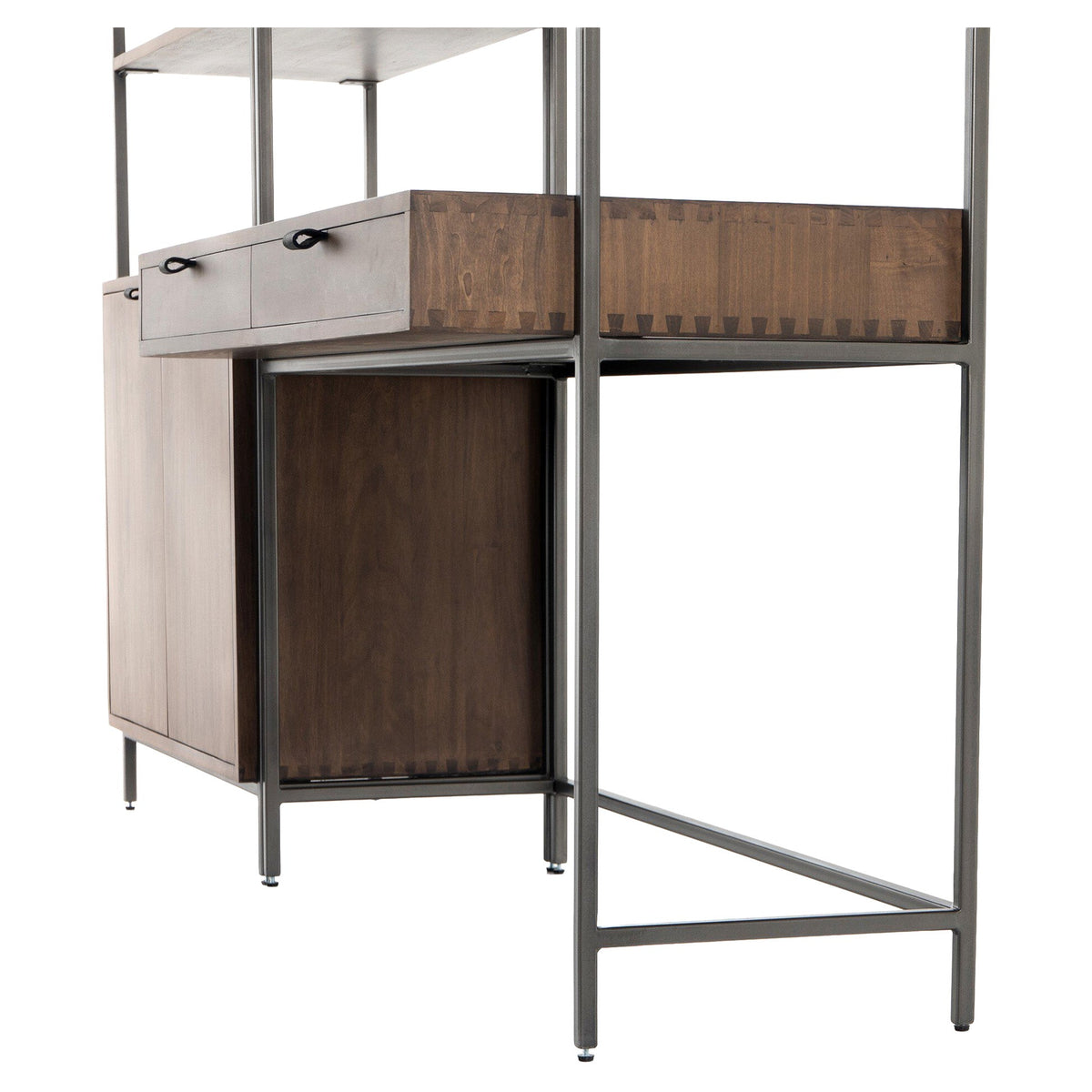 Trey Modular Wall Desk With 1 Bookcase - Auburn Poplar