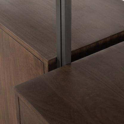 Trey Modular Wall Desk With 1 Bookcase - Auburn Poplar