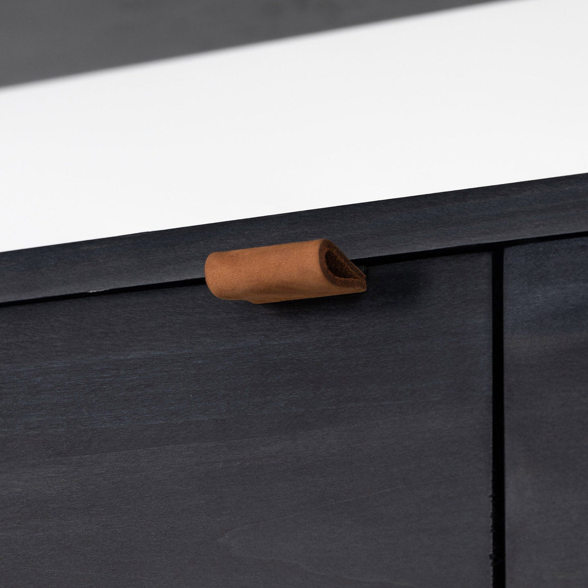 Trey Modular Wall Desk With 1 Bookcase - Black Wash Poplar