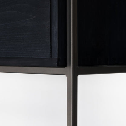 Trey Modular Wall Desk With 1 Bookcase - Black Wash Poplar