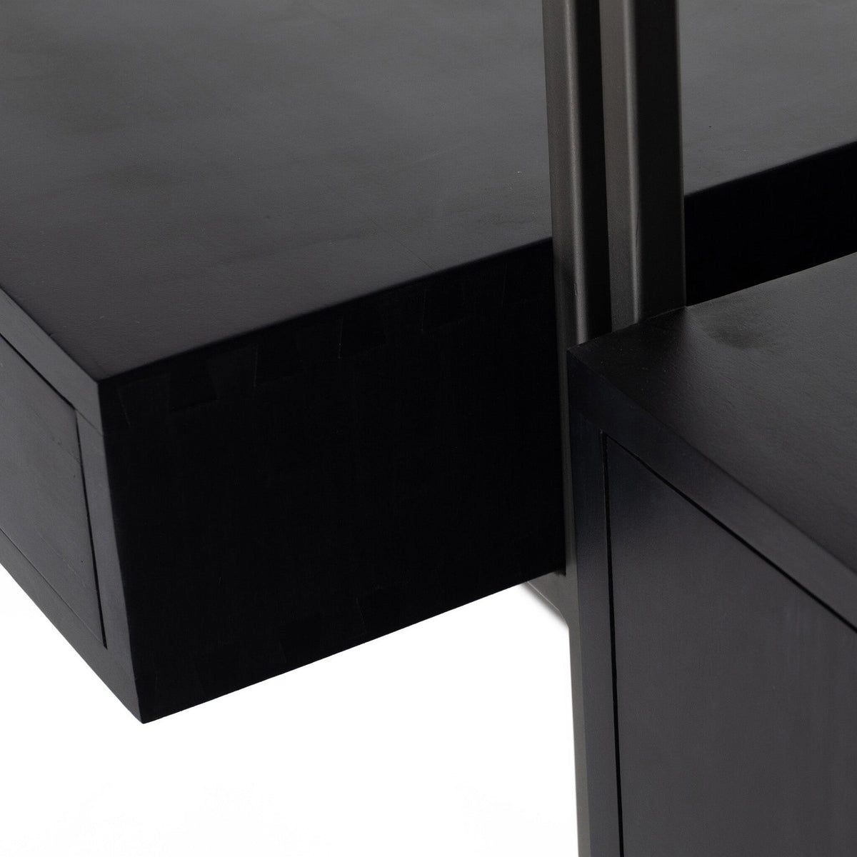 Trey Modular Wall Desk With 1 Bookcase - Black Wash Poplar