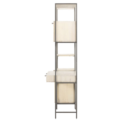 Trey Modular Wall Desk With 1 Bookcase - Dove Poplar