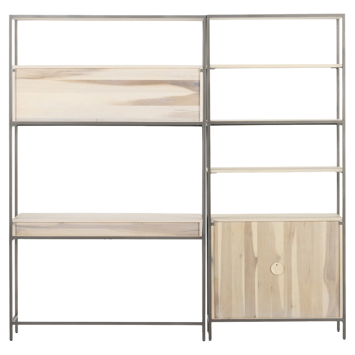 Trey Modular Wall Desk With 1 Bookcase - Dove Poplar