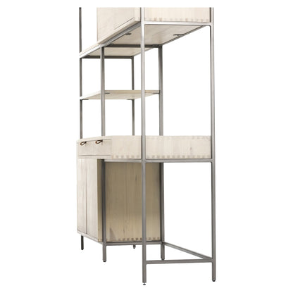 Trey Modular Wall Desk With 1 Bookcase - Dove Poplar