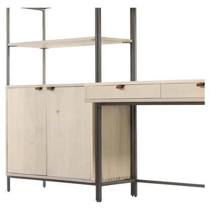Trey Modular Wall Desk With 1 Bookcase - Dove Poplar