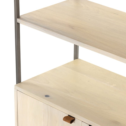 Trey Modular Wall Desk With 1 Bookcase - Dove Poplar