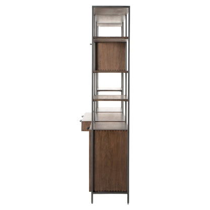 Trey Modular Wall Desk With 2 Bookcases - Auburn Poplar