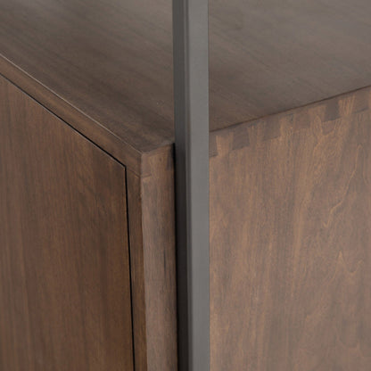 Trey Modular Wall Desk With 2 Bookcases - Auburn Poplar