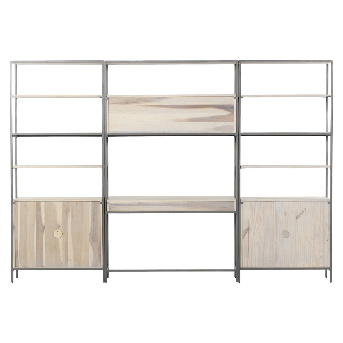 Trey Modular Wall Desk With 2 Bookcases - Dove Poplar