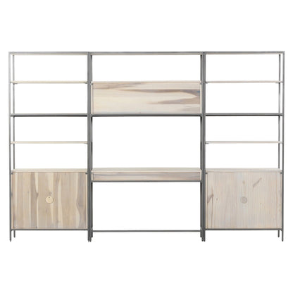 Trey Modular Wall Desk With 2 Bookcases - Dove Poplar